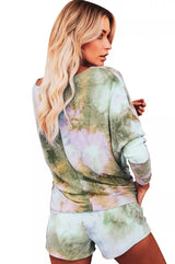 Tie Dye Green Shorts Set