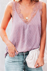 Pink V Neck Cami Tank Top