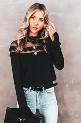 BLUSA ENCAJE NEGRO